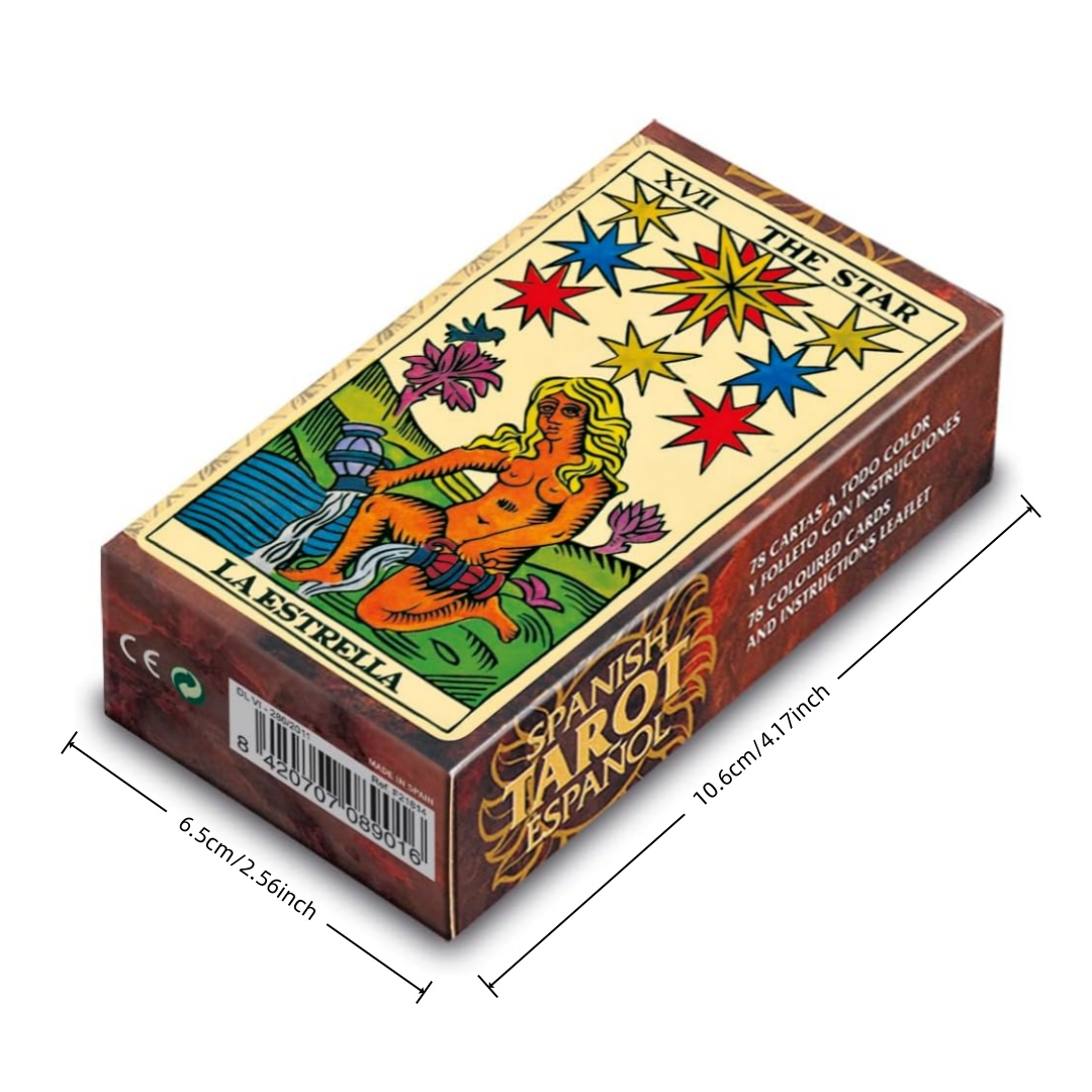 Board Game Of Life - ไพ่ทาโรต์มาร์แซย์คลาสสิก 78 ใบ ไพ่มาเจอร์อาร์คาน่า ลายดาว ฉบับภาษาสเปน