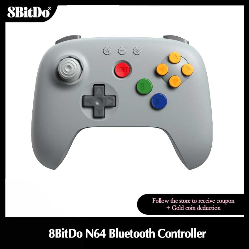 Board Game Android - 8BitDo สีเทา N64 คอนโทรลเลอร์บลูทูธสำหรับอนาล็อก 3D, นินเทนโดสวิตช์,