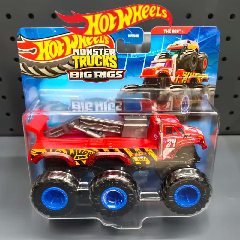 Hot Wheels Car Monster Trucks - ฮอตวีลส์ เมก้า เร็กกิน วูล์ฟ สเกลเลซอรัส รถมอนสเตอร์ทรัคหกล้อ