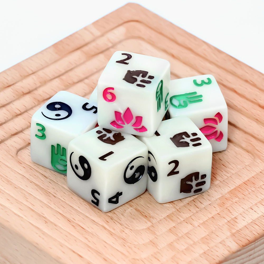 ชุดลูกเต๋าหลายเหลี่ยมธีมเซน 6  - Board Game Zen บทวิจารณ์และราคา